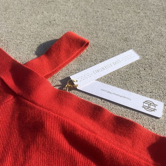 House of Harlow 1960 Luxe Womans Cross Halter Crop Top Red 4th Of July NWT Large - Picture 2 of 7